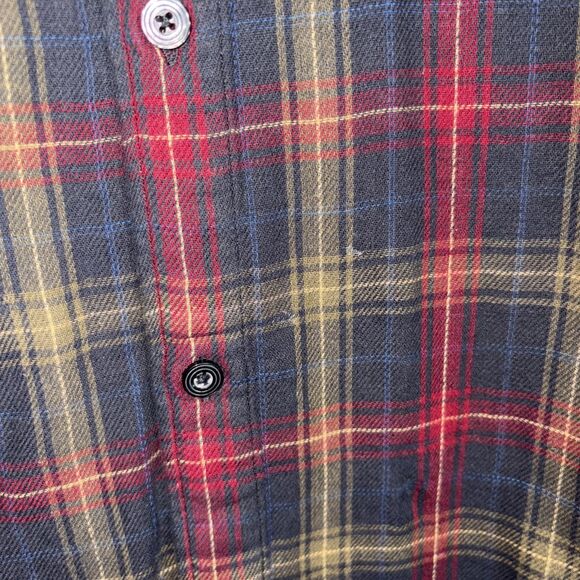 Carbon2Cobalt Shirt Mens Sz XL Red Blue Plaid Houndstooth Double Cloth Flannel - Picture 7 of 8